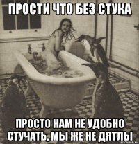 прости что без стука просто нам не удобно стучать, мы же не дятлы