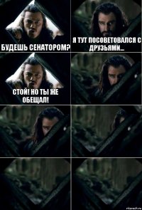 Будешь сенатором? Я тут посоветовался с друзьями... Стой! Но ты же обещал!     