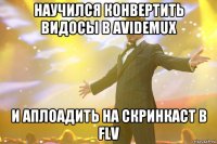 научился конвертить видосы в avidemux и аплоадить на скринкаст в flv