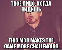 твое лицо, когда видишь this mod makes the game more challenging