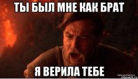 ты был мне как брат я верила тебе