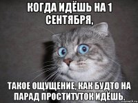 когда идёшь на 1 сентября, такое ощущение, как будто на парад проституток идёшь.