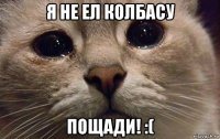 я не ел колбасу пощади! :(