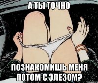 а ты точно познакомишь меня потом с элезом?