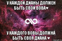 у каждой дианы должен быть свой вова♥ у каждого вовы должна быть своя диана ♥