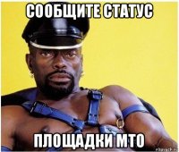 сообщите статус площадки мто