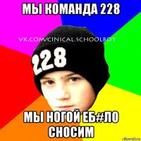 мы команда 228 мы ногой еб#ло сносим