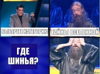 Выберете категорию Тайны вселенной Где Шинья?