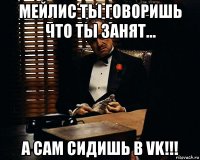 мейлис ты говоришь что ты занят... а сам сидишь в vk!!!