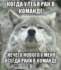 когда у тебя рак в команде -нечего нового у меня всегда раки в команде :d