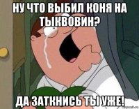 ну что выбил коня на тыквовин? да заткнись ты уже!