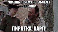 знаешь почему не работает онлайн? пиратка, карл!