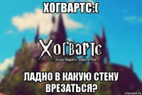 хогвартс:( ладно в какую стену врезаться?