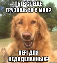 ты все еще грузишься с mbr? uefi для недоделанных?