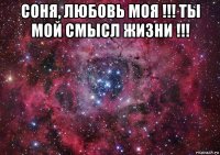 соня, любовь моя !!! ты мой смысл жизни !!! 