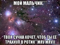 мой мальчик*** твоя сучка хочет, чтоб ты её трахнул в ротик**мяу мяу))