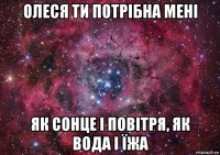 олеся ти потрібна мені як сонце і повітря, як вода і їжа