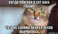 когда поиграл в cat goes fishing чуть не словил акулу а леска оборвалась