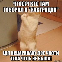 чтоо?! кто там говорил о "кастрации" щя исцарапаю ,все части тела чтоб не было!