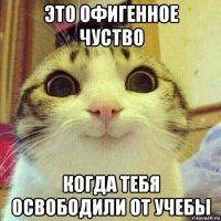 это офигенное чуство когда тебя освободили от учебы