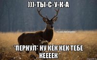 )))-ты-с-у-к-а *пернул* ну кек кек тебе кеееек