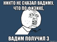 никто не сказал вадиму, что по физике, вадим получил 3