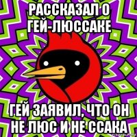 рассказал о гей-люссаке гей заявил, что он не люс и не ссака