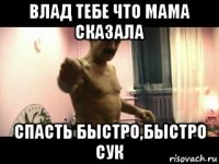 влад тебе что мама сказала спасть быстро,быстро сук