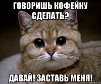 говоришь кофейку сделать? давай! заставь меня!