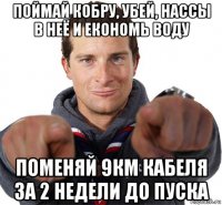 поймай кобру, убей, нассы в неё и економь воду поменяй 9км кабеля за 2 недели до пуска