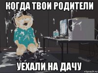 когда твои родители уехали на дачу