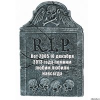 Кот 2005 10 декабря 2013 года помним любим любили навсегда