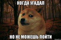 когда угадал но не можешь пойти