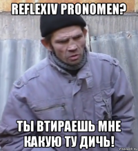 reflexiv pronomen? ты втираешь мне какую ту дичь!