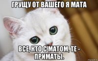 грущу от вашего я мата все, кто с матом, те - приматы.