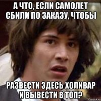 а что, если самолет сбили по заказу, чтобы развести здесь холивар и вывести в топ?