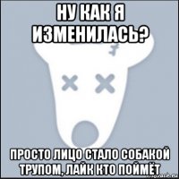 ну как я изменилась? просто лицо стало собакой трупом, лайк кто поймёт