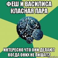 феш и василиса класная пара интересно что они делают когда оних не пишат?