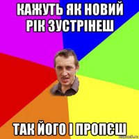 кажуть як новий рік зустрінеш так його і пропєш