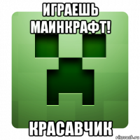 играешь маинкрафт! красавчик