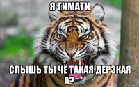 я тимати слышь ты чё такая дерзкая а?