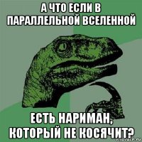 а что если в параллельной вселенной есть нариман, который не косячит?