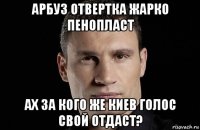 арбуз отвертка жарко пенопласт ах за кого же киев голос свой отдаст?