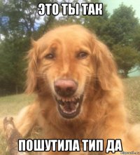 это ты так пошутила тип да