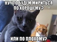 ну что будем мириться по хорошему ? или по плохому?