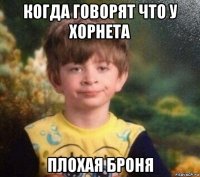 когда говорят что у хорнета плохая броня