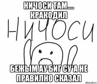 ничоси там.... кракодил бежым ау биг су*а не правилно сказал