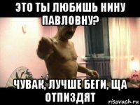 это ты любишь нину павловну? чувак, лучше беги, ща отпиздят