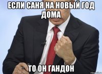 если саня на новый год дома то он гандон