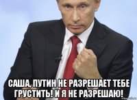  саша, путин не разрешает тебе грустить! и я не разрешаю!